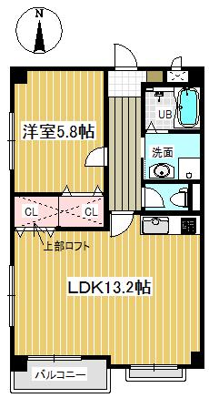等々力OGガーデンパレス(1LDK/3階)の間取り写真