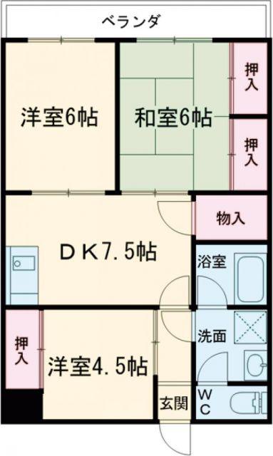 大正ビル(3DK/4階)の間取り写真