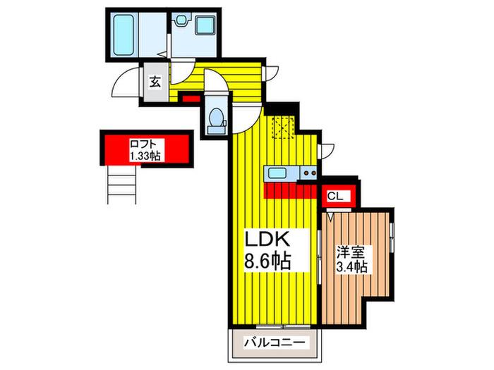ガーデン・サンホワイトII(1LDK/3階)の間取り写真