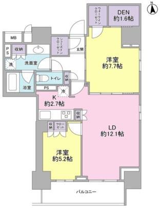 スタイリオ品川中延(2LDK/5階)の間取り写真