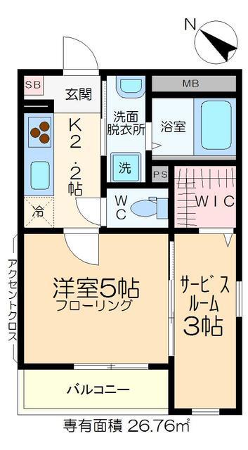 LA MAREA(1SK/2階)の間取り写真