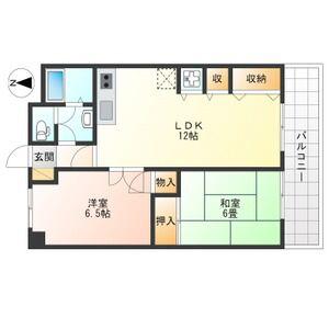 マンション重徳(2LDK/3階)の間取り写真
