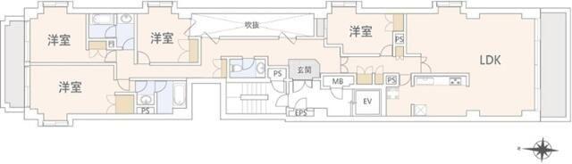 ラレーブ三番町(4LDK/2階)の間取り写真