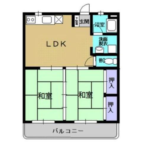 メゾンドール伊地知(2LDK/3階)の間取り写真