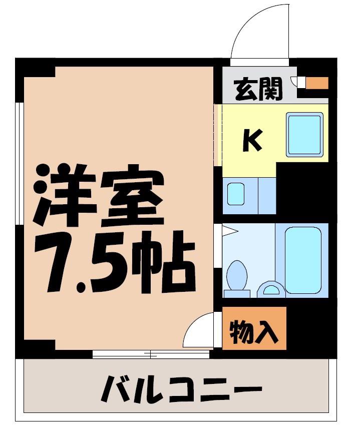 エアリー千成(ワンルーム/4階)の間取り写真