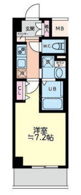 ヴェールシャルマン戸塚 II(1K/1階)の間取り写真