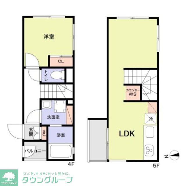 ASTILE高田馬場(1LDK/4階)の間取り写真