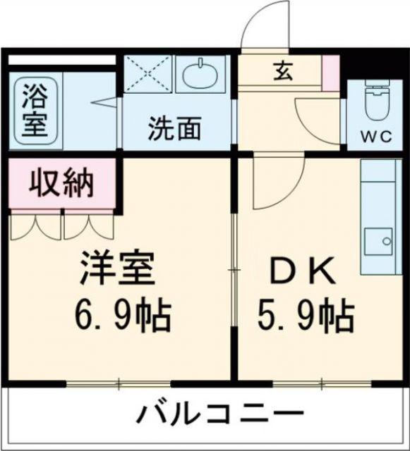 JOY FULL(1DK/2階)の間取り写真