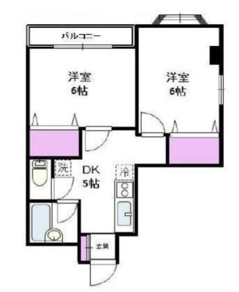 YMO弦巻(2DK/2階)の間取り写真