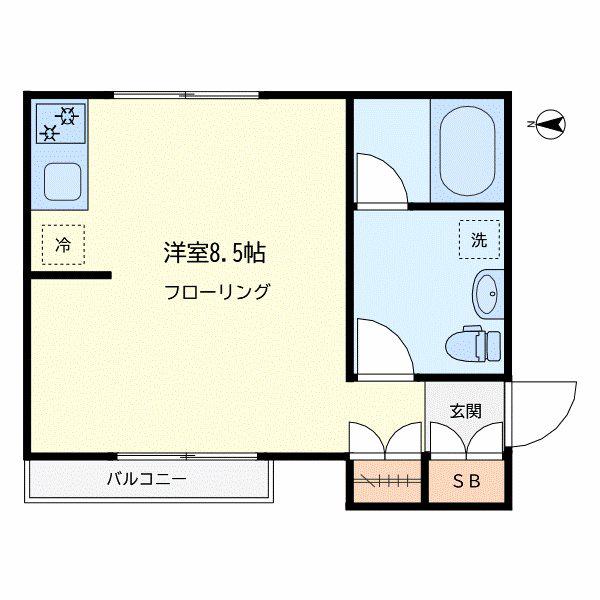 ニューハイム(ワンルーム/1階)の間取り写真
