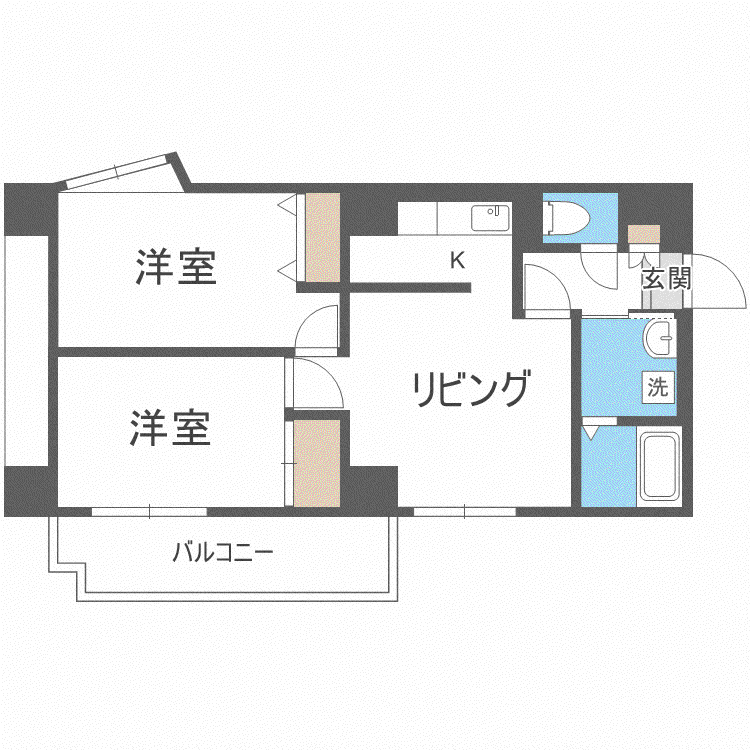 シルキーU6・1(2LDK/4階)の間取り写真