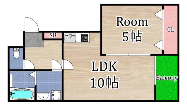 ライトハウス城北(1LDK/3階)の間取り写真
