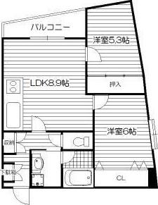 GRANDE CASA(2DK/8階)の間取り写真