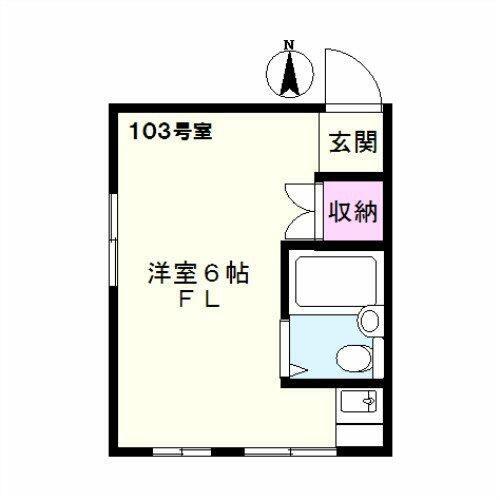コーポ富士(ワンルーム/1階)の間取り写真