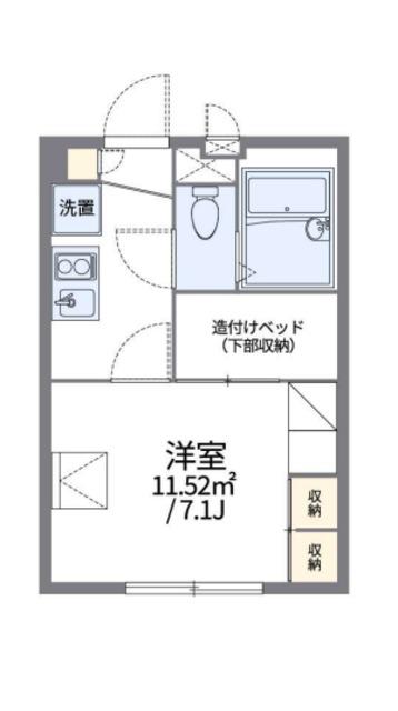 レオパレス谷保第三公園(1K/1階)の間取り写真
