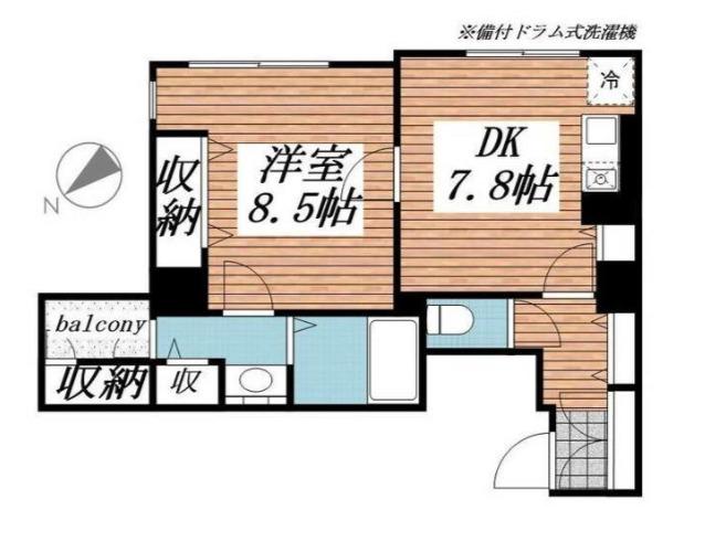 メゾンドヴィレ日本橋茅場町(1DK/10階)の間取り写真