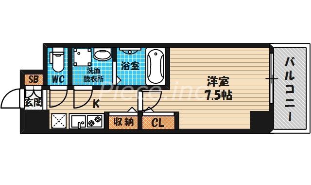 MS STREAM(1K/6階)の間取り写真