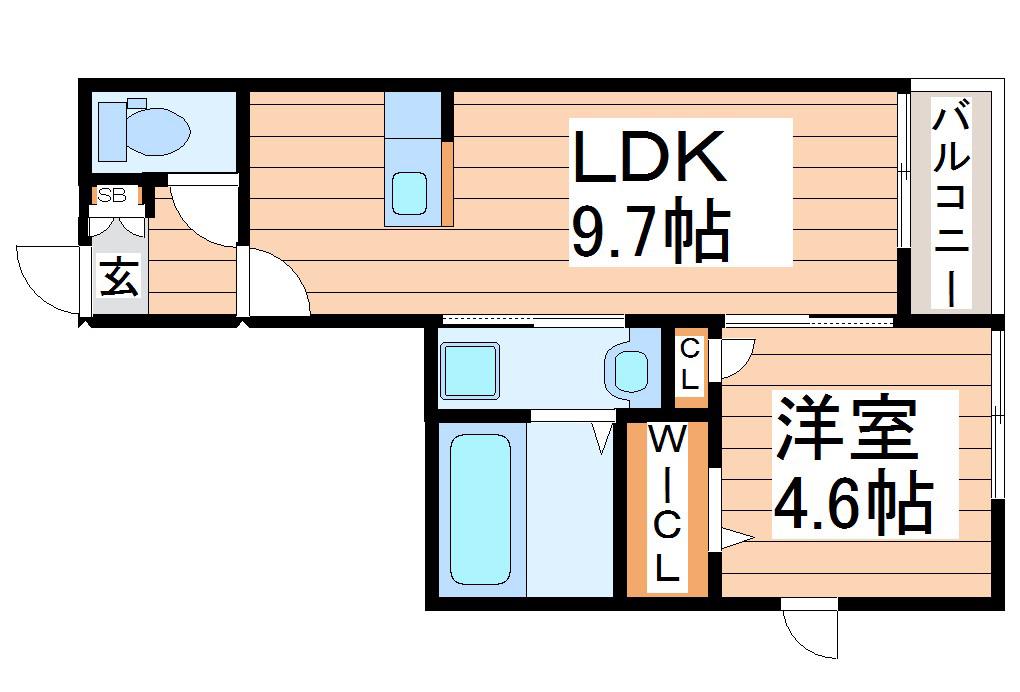 FRAIS泉中央(1LDK/2階)の間取り写真