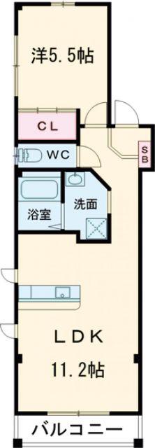 GRASTA(1LDK/3階)の間取り写真