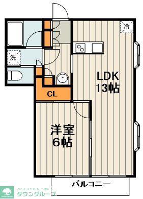 マインドハイム恭和(1LDK/2階)の間取り写真