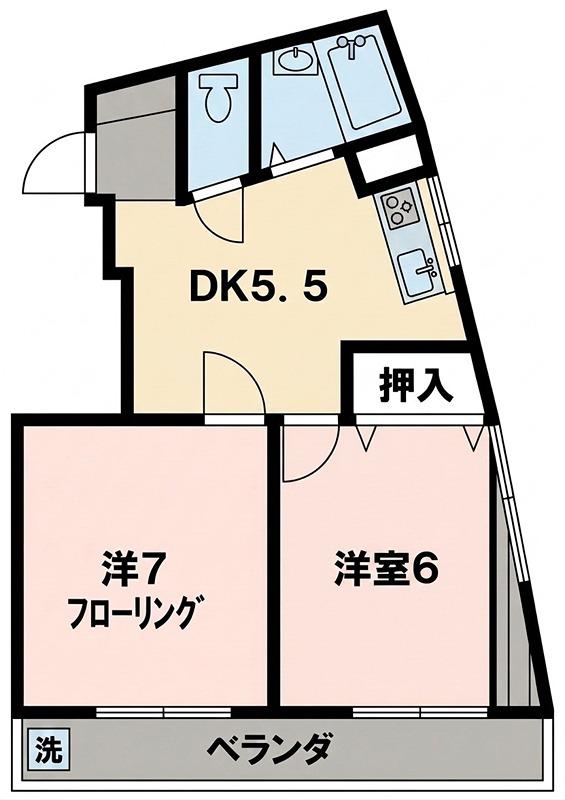 コーポミスズ(2DK/3階)の間取り写真
