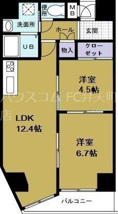 第20柴田マンション(2LDK/5階)の間取り写真