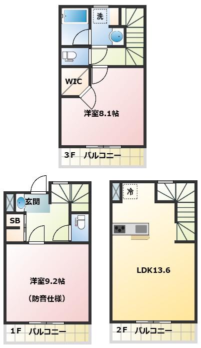 ミュージションテラス志木南(2LDK/1階)の間取り写真