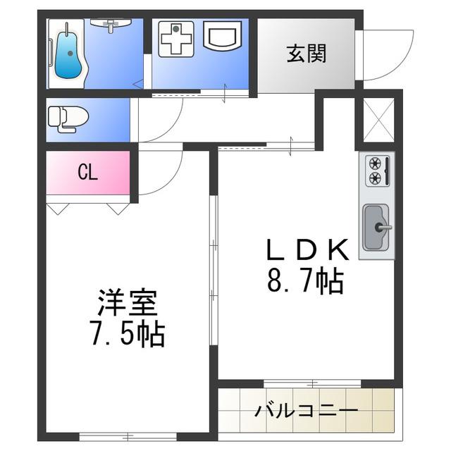 BLANC LIAISON・ブランリエゾン(1LDK/2階)の間取り写真