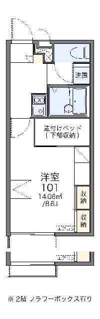 レオパレスグリーンハート(1K/1階)の間取り写真