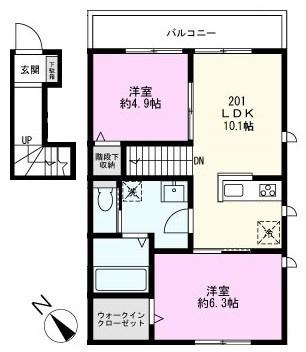 ASTER(2LDK/1階)の間取り写真
