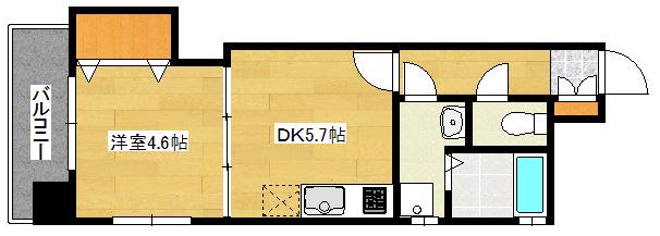 MBS BUILDING南竹屋(1DK/2階)の間取り写真