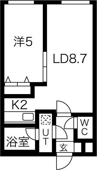 ECOA豊平公園(1LDK/4階)の間取り写真