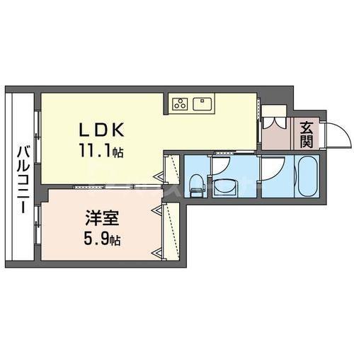 LA ELPEACE(1LDK/3階)の間取り写真