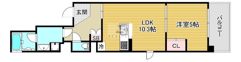 グランツ(1LDK/5階)の間取り写真