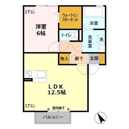 ソレイユ・アイビー(1LDK/2階)の間取り写真