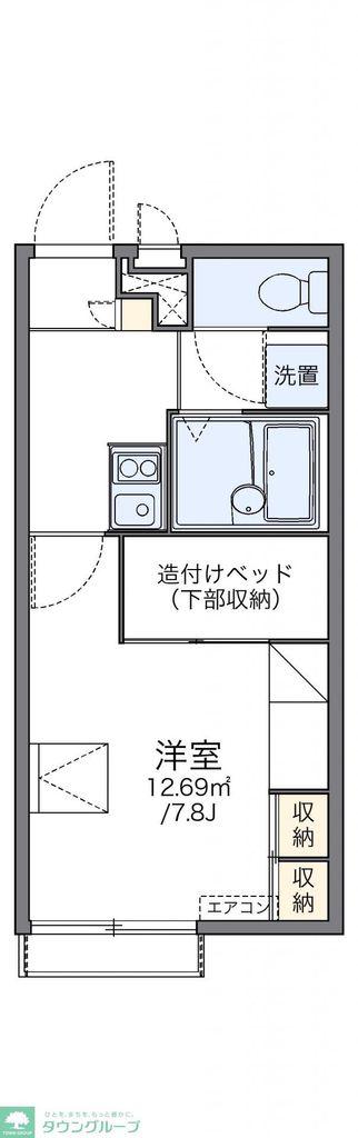 レオパレスグランドヒルズ(1K/2階)の間取り写真
