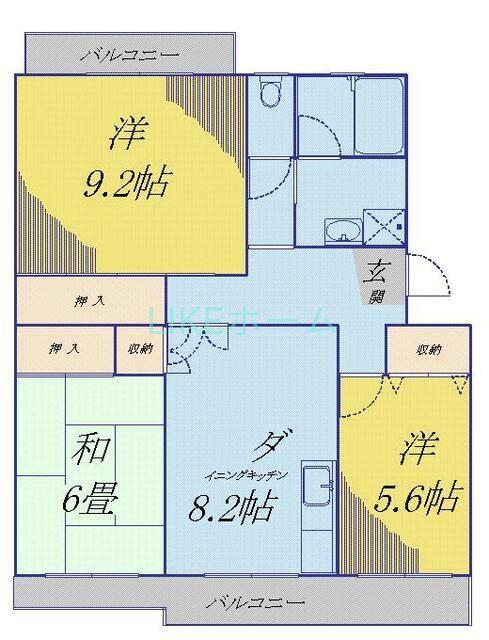 第3森田マンション(3DK/3階)の間取り写真