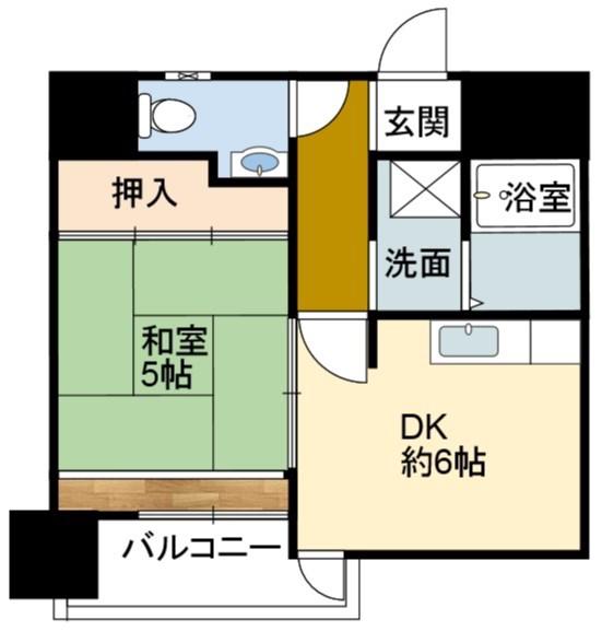 シロハイヌ尼崎(1DK/4階)の間取り写真