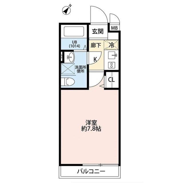 アムール高堀(1K/2階)の間取り写真