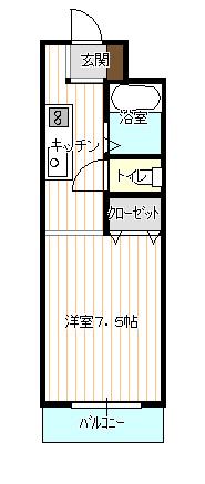 メゾンラベンダー3番館(1K/2階)の間取り写真