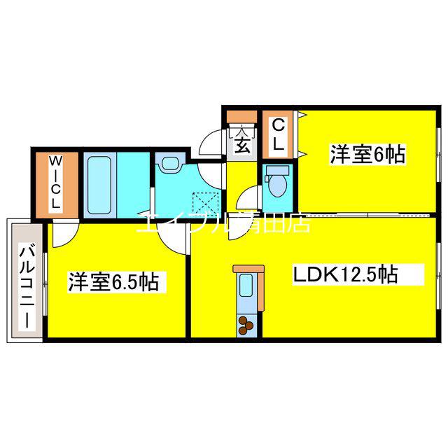 フォレスタ北野(2LDK/1階)の間取り写真