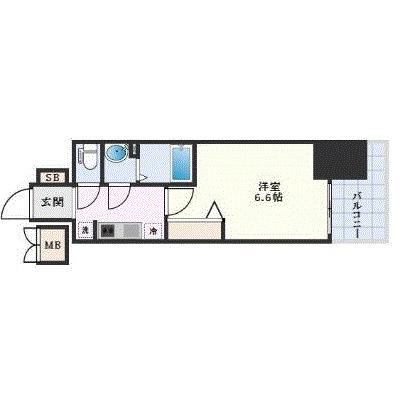 プレサンス立売堀ベルヴィル(1K/3階)の間取り写真