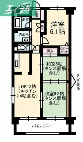コープ野村京山(3LDK/3階)の間取り写真