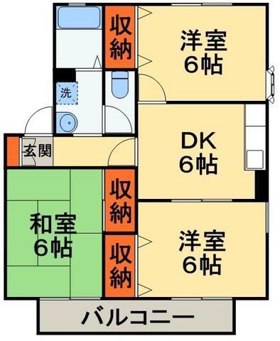 パレドエトワールB(2LDK/2階)の間取り写真