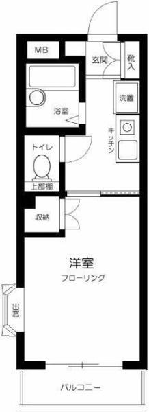 CASA菊名(1K/1階)の間取り写真