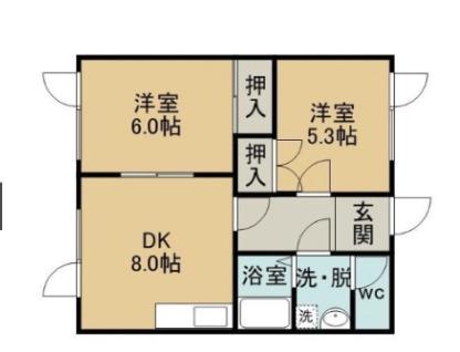協和アパート(2LDK/2階)の間取り写真