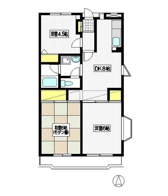 イトーピラ向ヶ丘壱番館(3DK/4階)の間取り写真