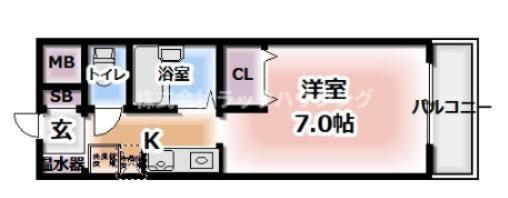CASA ROSE HILL(1K/4階)の間取り写真