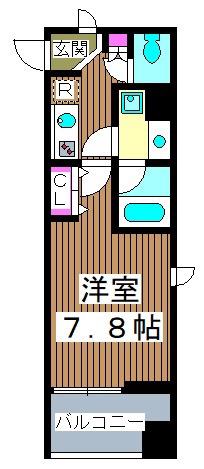 スカイコートパレス板橋(1K/8階)の間取り写真