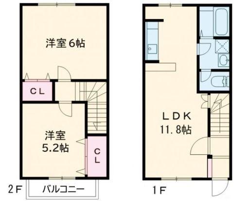 サンライズアベニュー木崎(2LDK/1階)の間取り写真